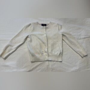 Polo by Ralph Lauren Girls White Dotted Cardigan- Size 4/4T